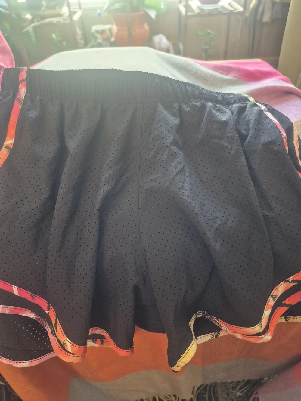 Calvin Klein Performance Black Athletic Shorts with Pink & Orange Trim